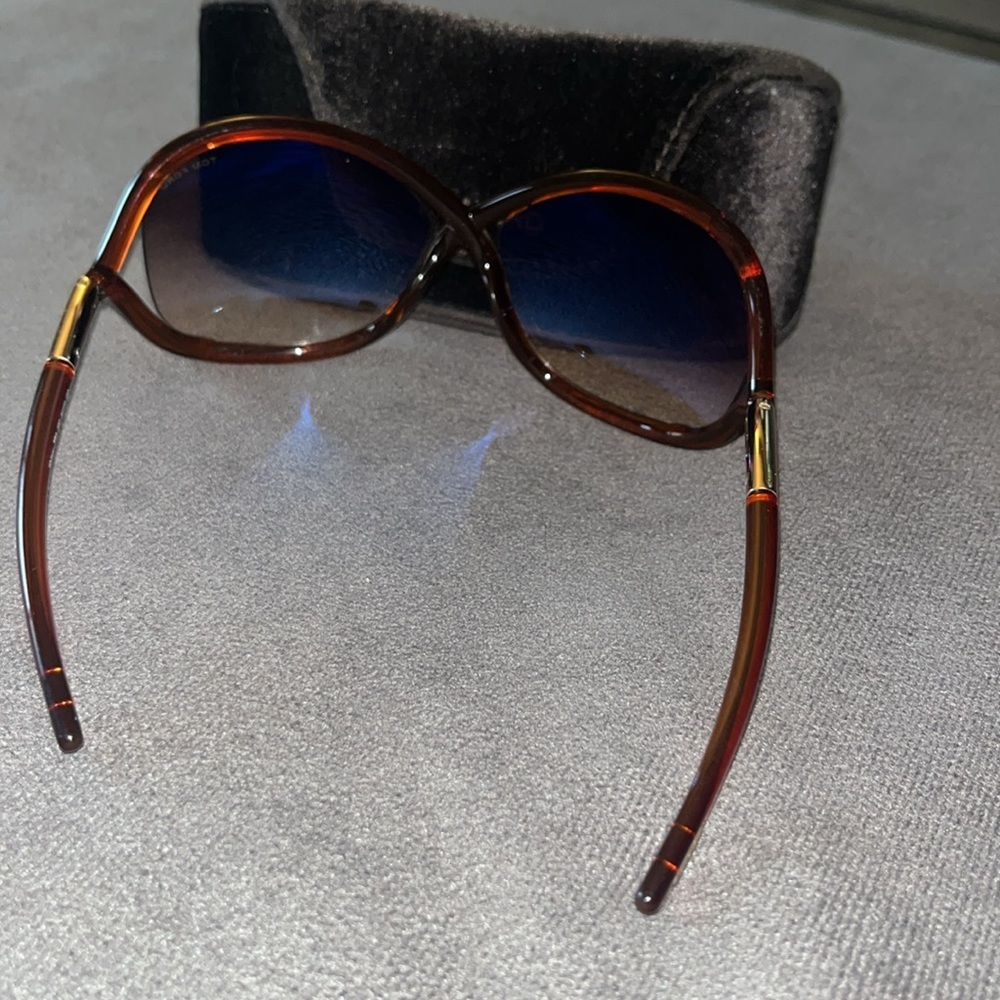 *SOLD* Tom Ford Whitney Sunglasses Red Brown Gold Tone Butterfly With Hard Case - Picture 9 of 14